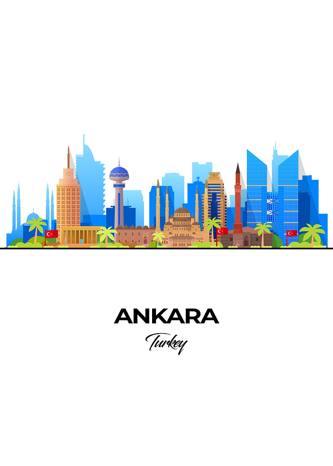 Ankara Skyline Illustration