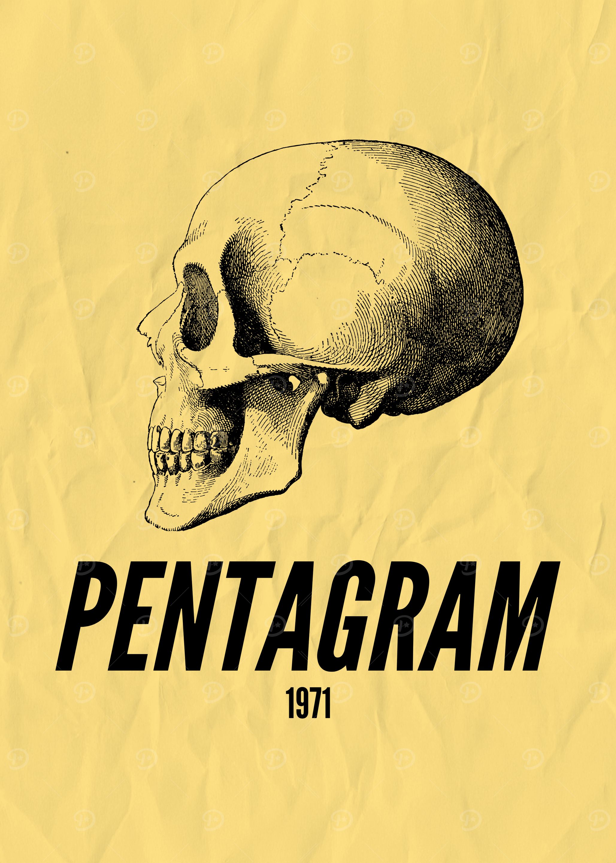 Pentagram Skull Poster