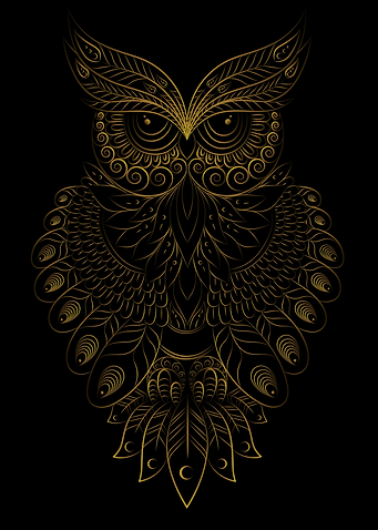 Golden Owl Mandala