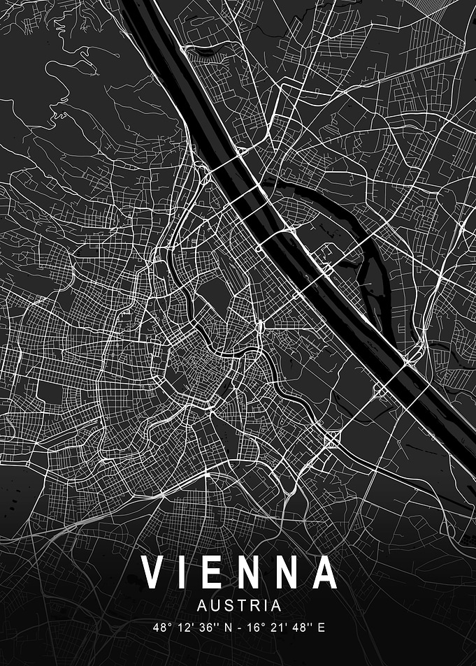 Vienna Dark City Map