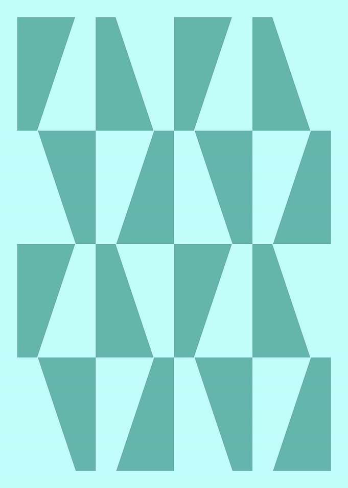 Midcentury Modern Abstract Geometric Teal Triangle Pattern