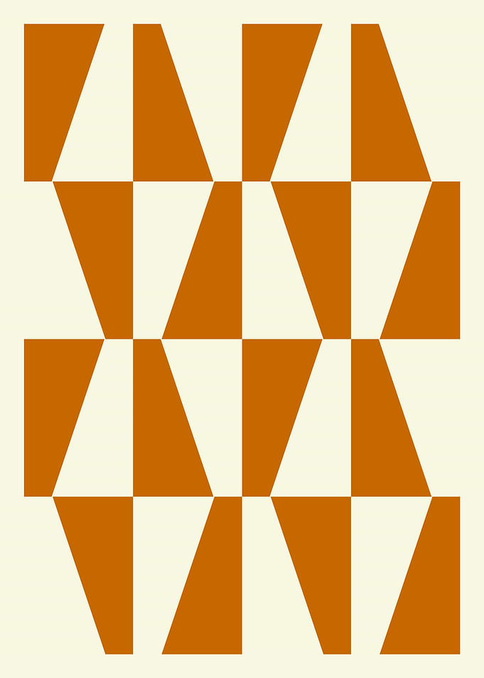 Midcentury Modern Orange Geometric Triangular Pattern