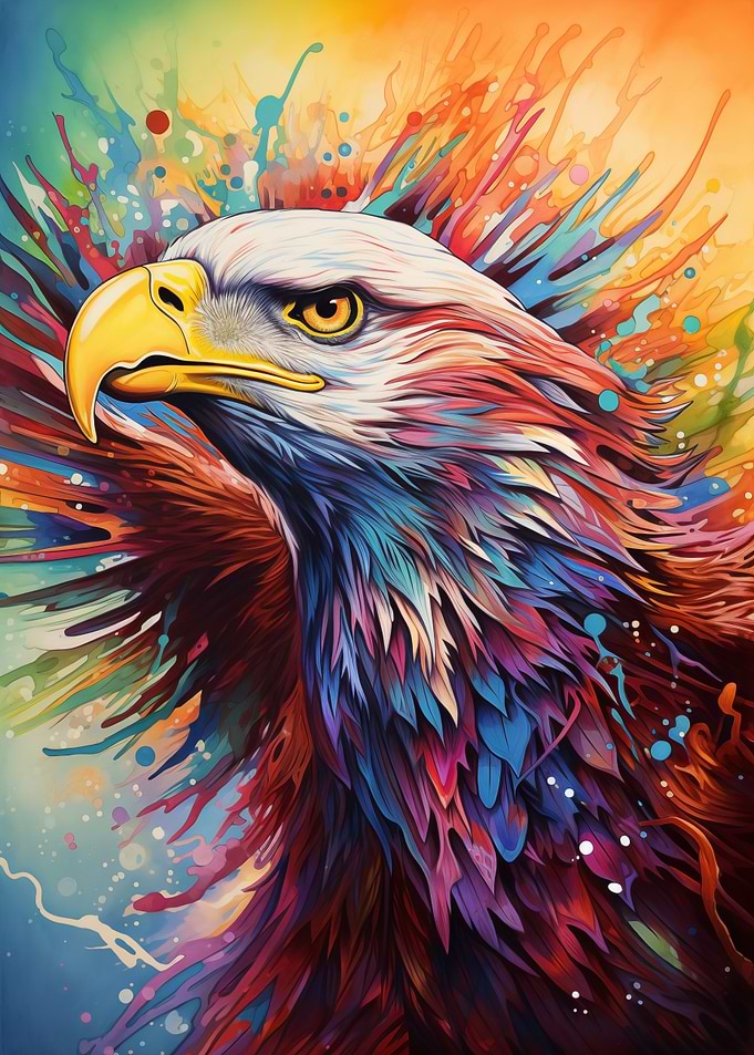 Colorful Eagle Portrait