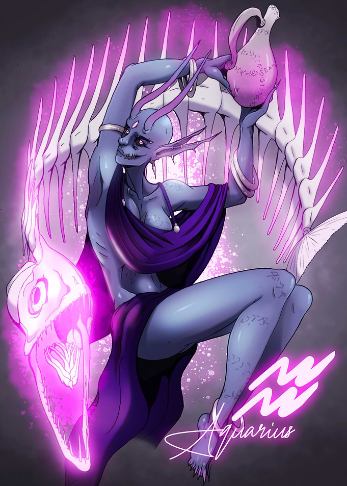 Aquarius Zodiac Illustration