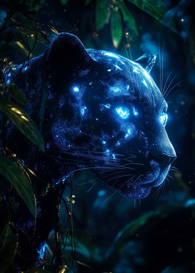 Glowing Panther in Jungle
