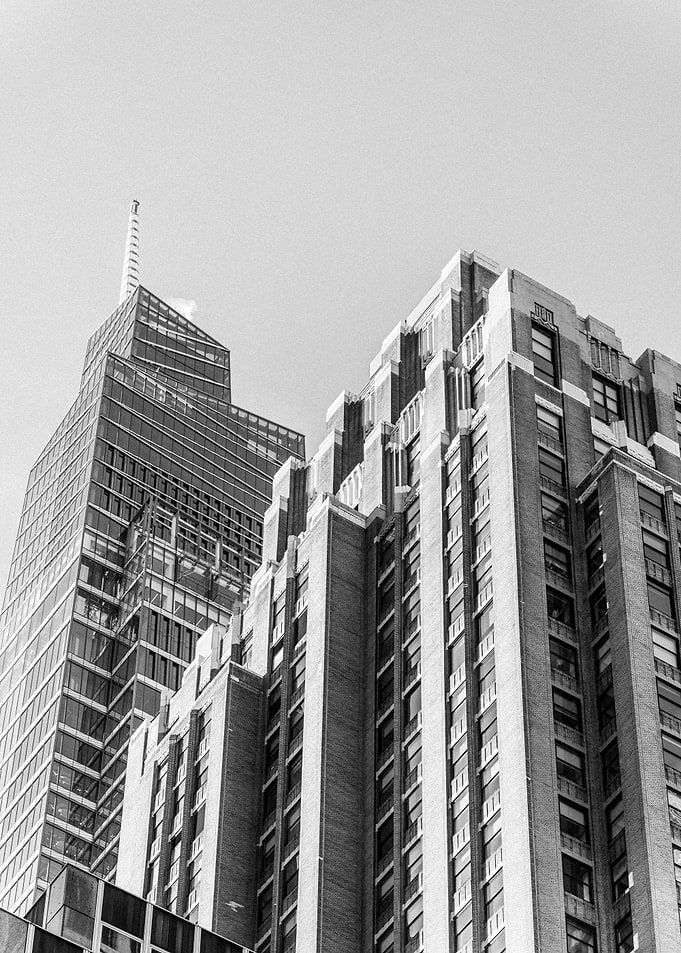 Black and White NYC Skyscrapers