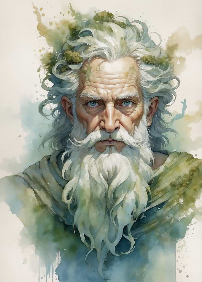 Elderly Man with White Beard