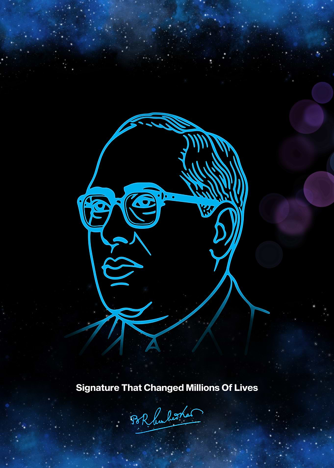 B.R. Ambedkar Signature Art