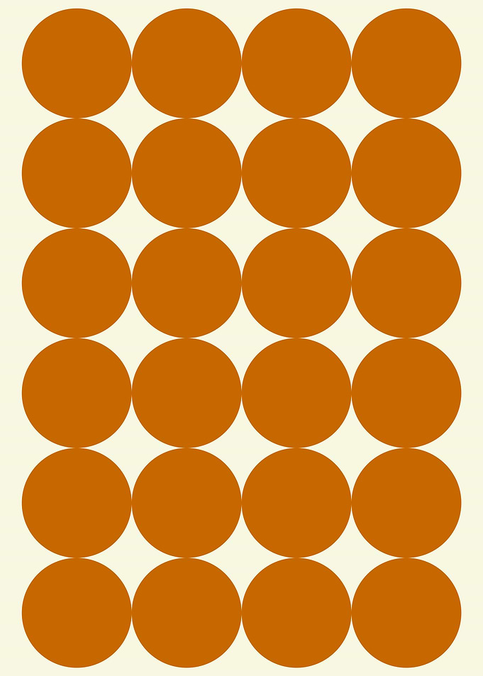 Midcentury Modern Minimalist Orange Circle Pattern