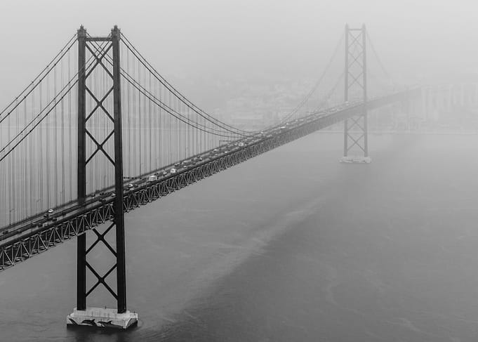 Suspension Bridge in Fog