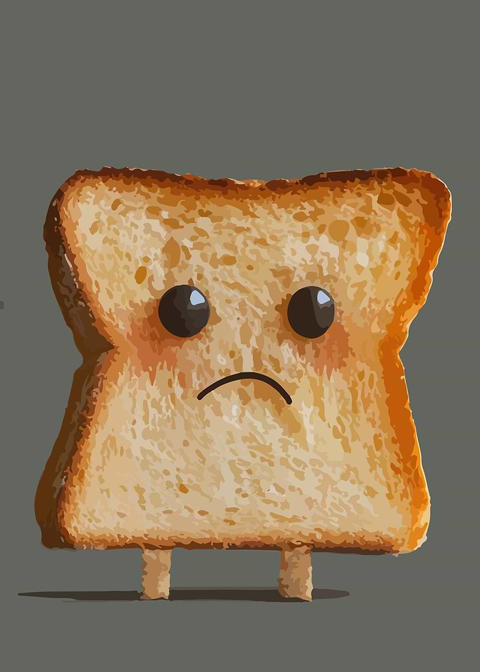 Sad Toast Cartoon