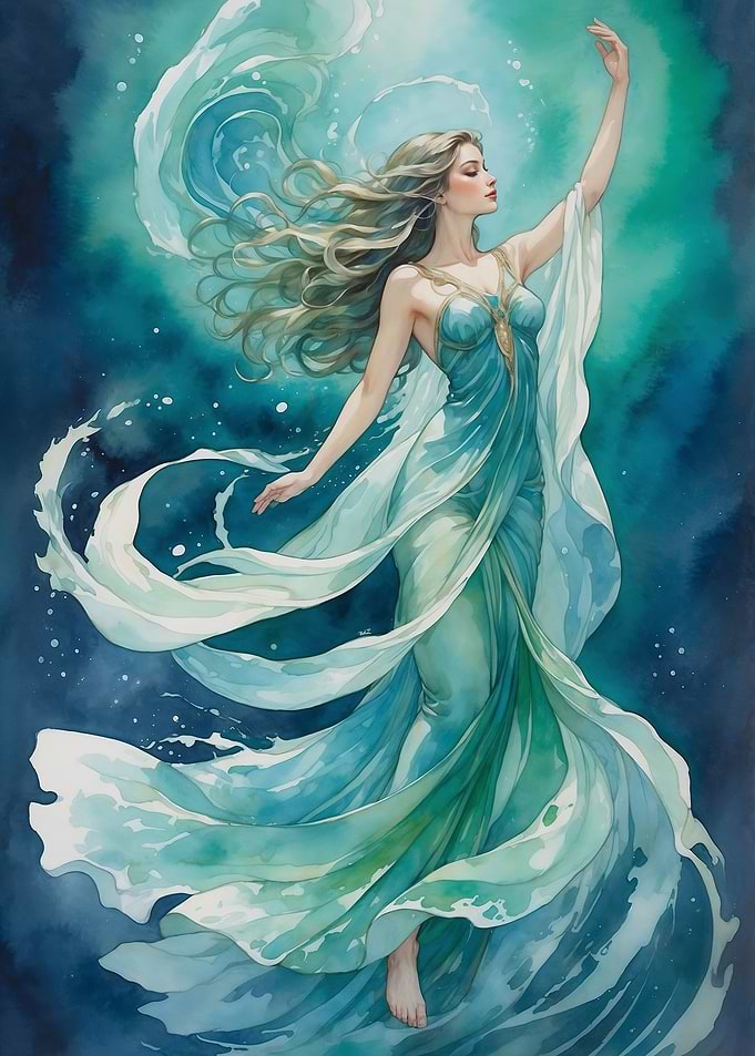 Water Nymph Watercolor