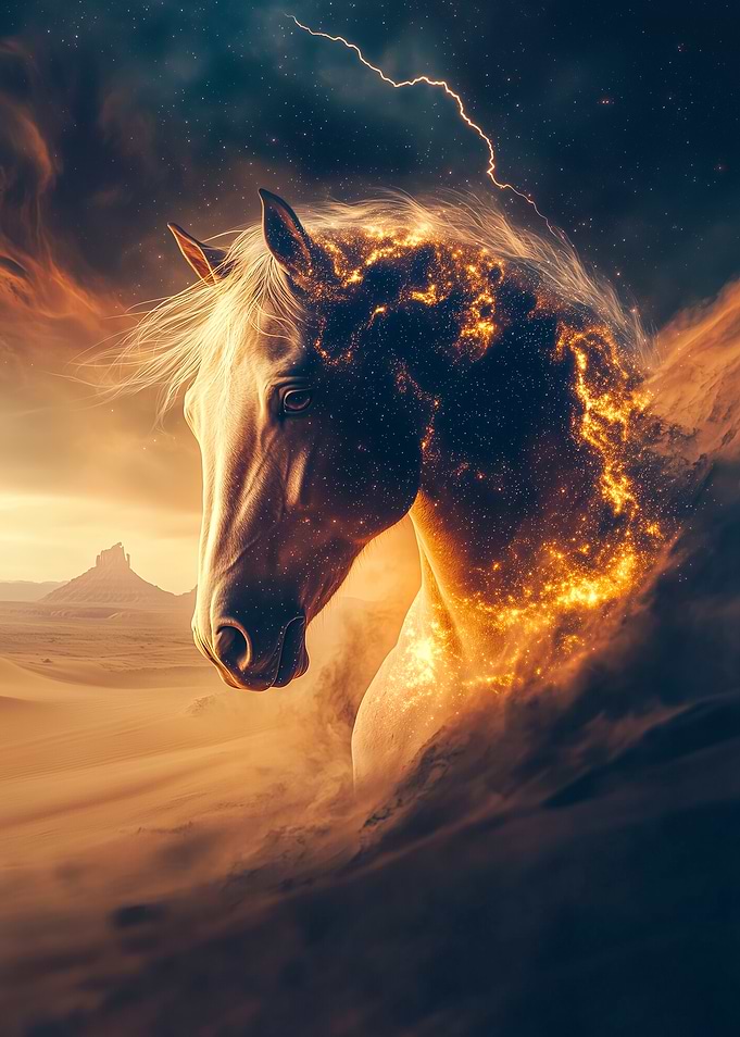 Horse in a Desert Storm
