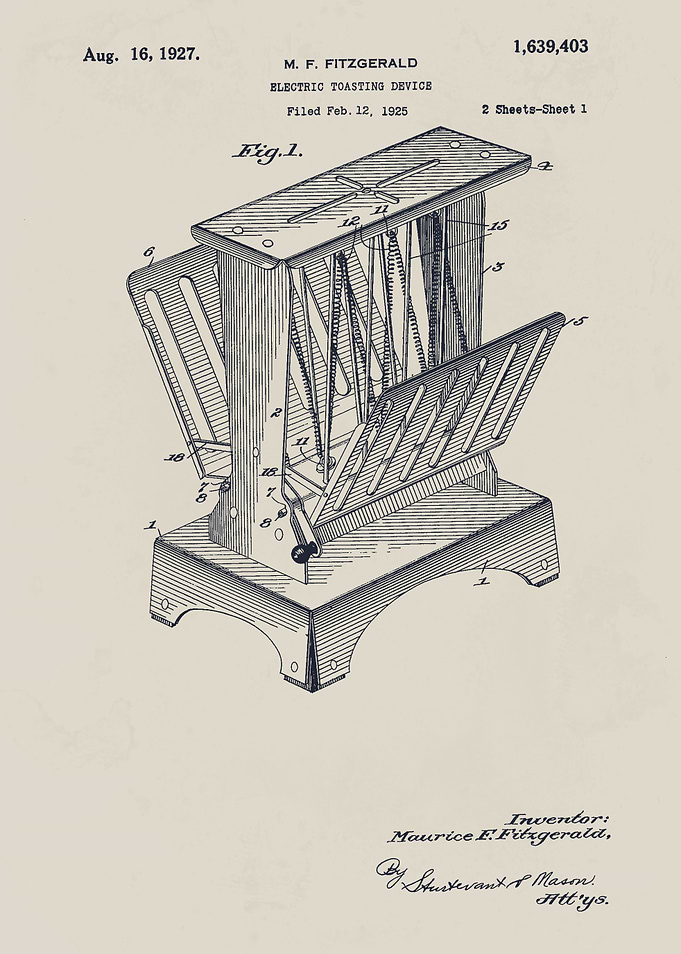 Electric Toasting Device Patent