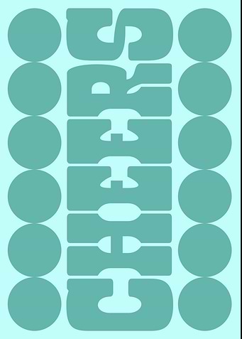 Retro Teal Cheers Typography