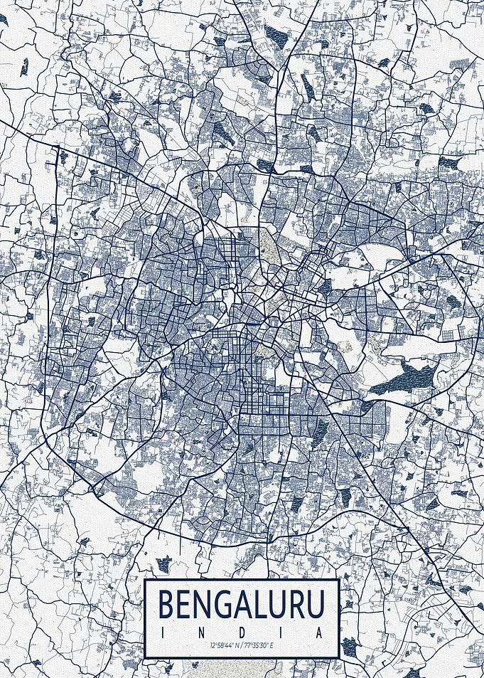 Bangalore City Map India Coastal