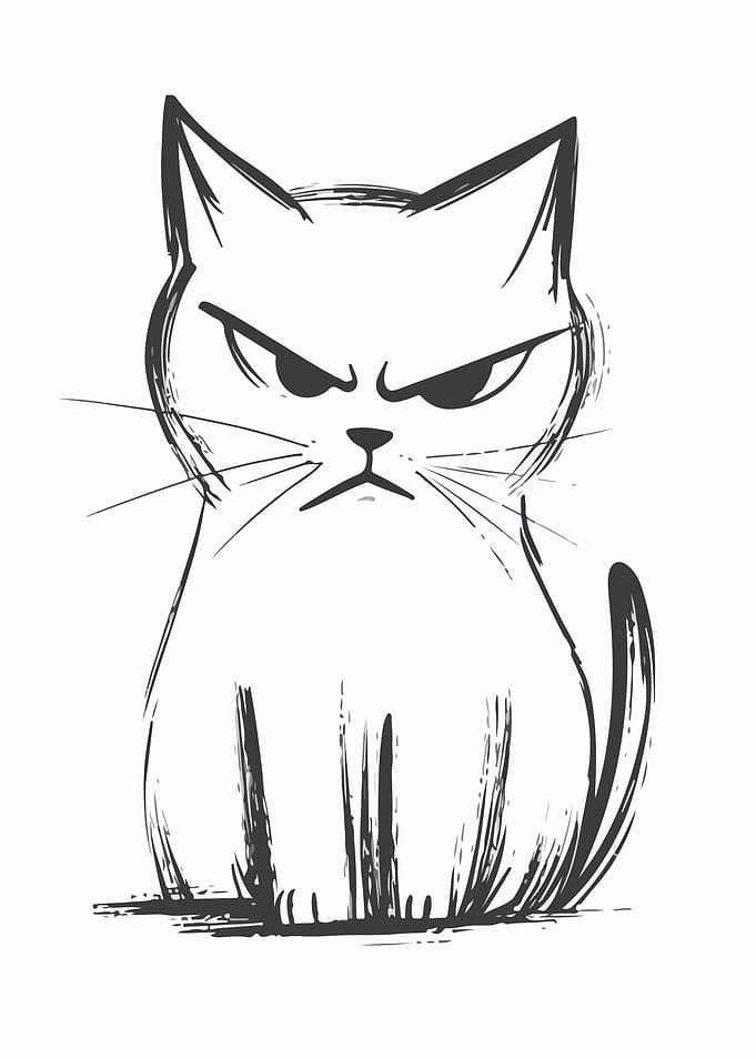 Angry Cat Illustration