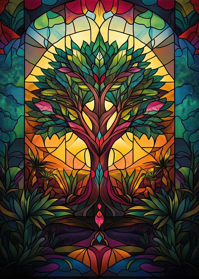 Stained Glass Tree of Life