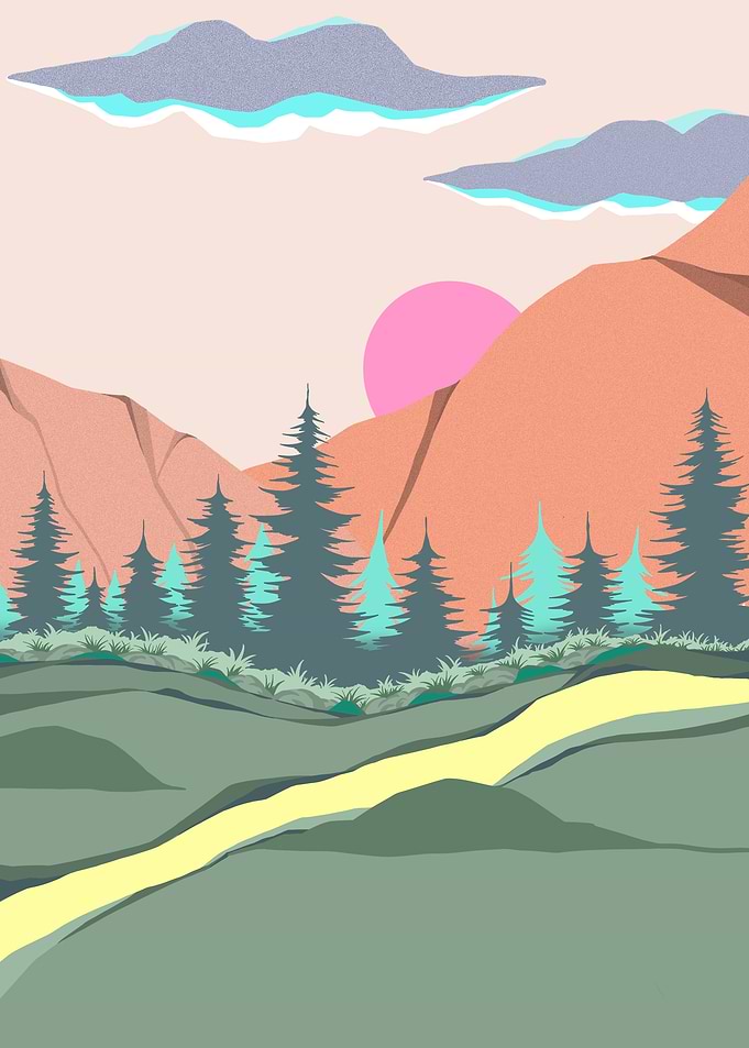 Sunset Mountain Landscape