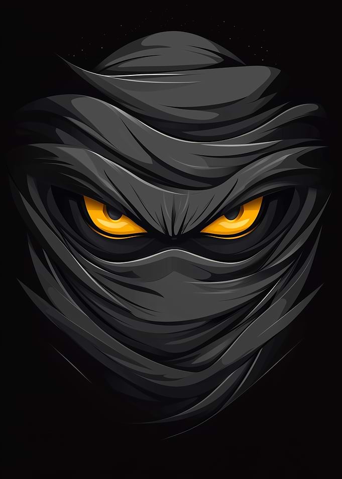Masked Ninja with Glowing Eyes