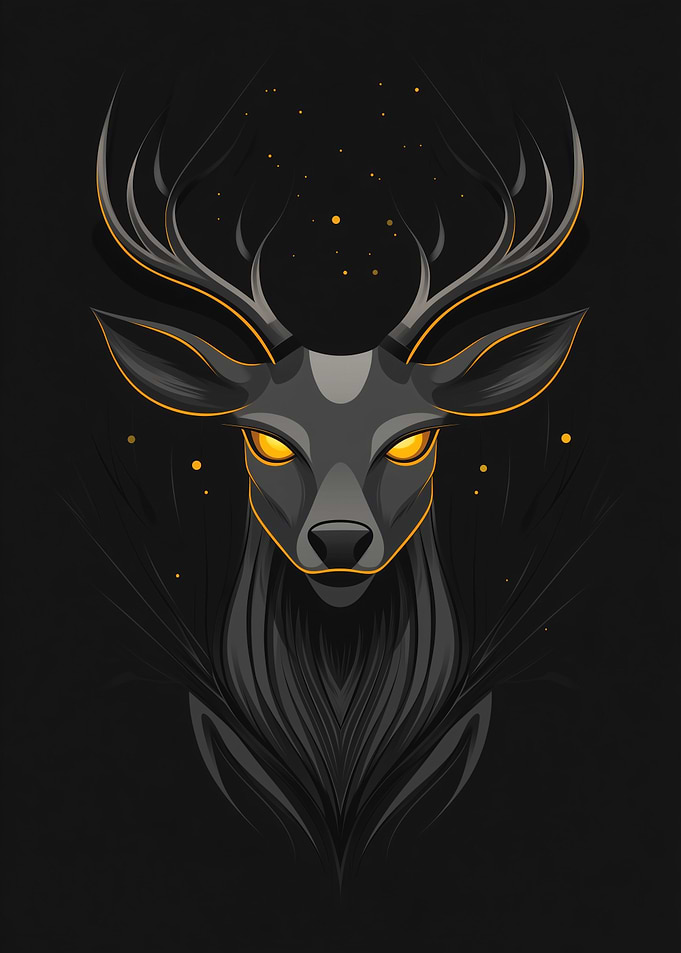 Golden Deer Portrait