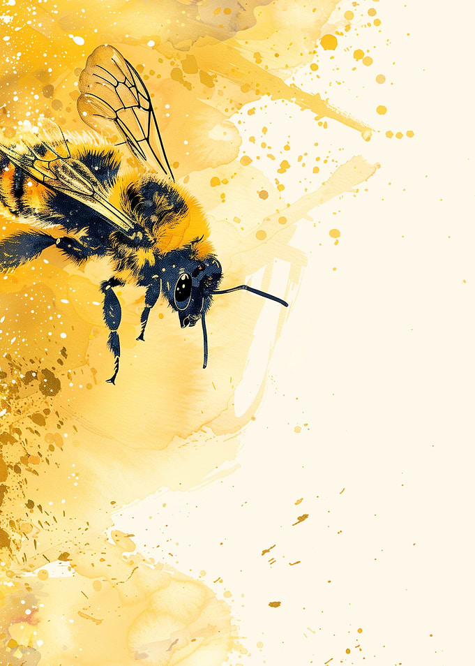 Bee Watercolor Art