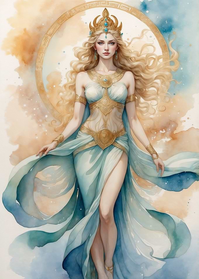 Golden Goddess Watercolor