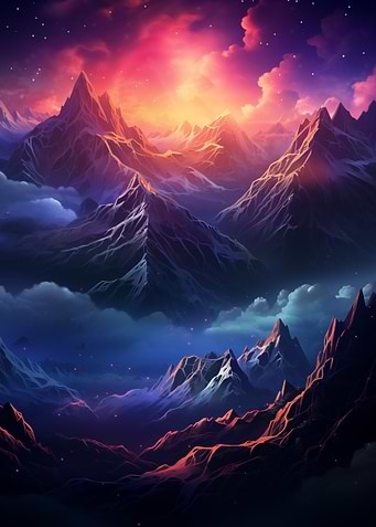 Mountain Sunset Landscape