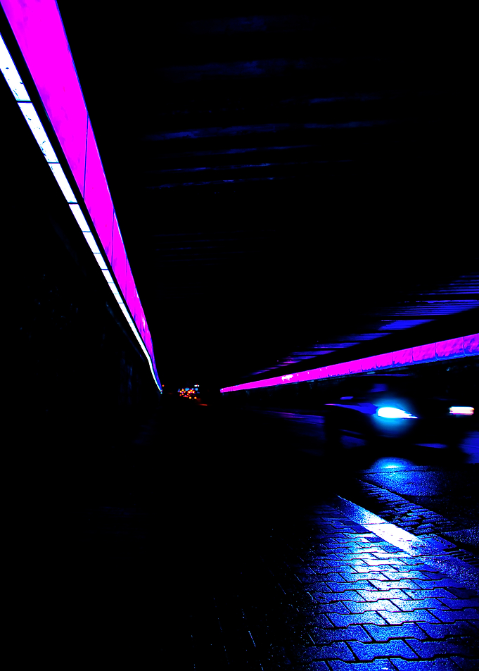Neon Tunnel Night