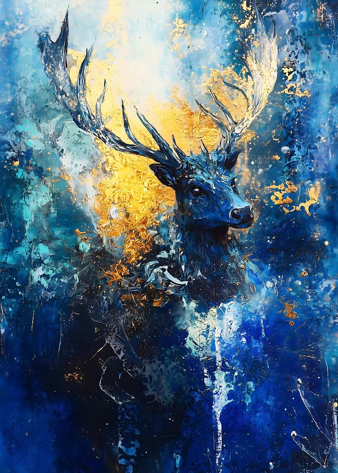 Golden Stag Painting