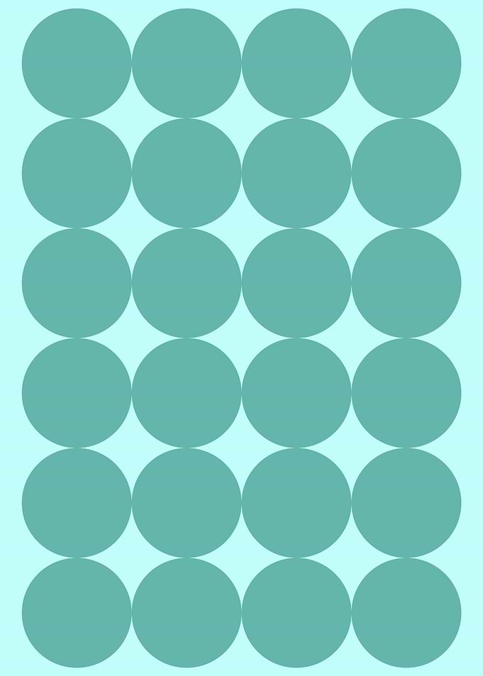 Midcentury Modern Minimalist Teal Circle Pattern
