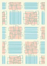 Midcentury Modern Abstract Geometric Pattern