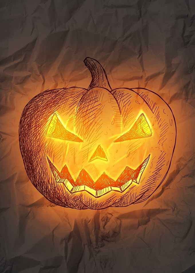 Glowing Pumpkin Sketch