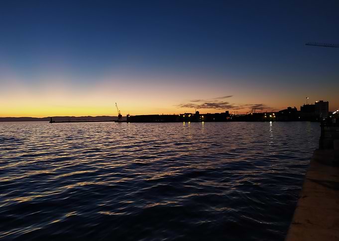 Harbor Sunset Silhouette