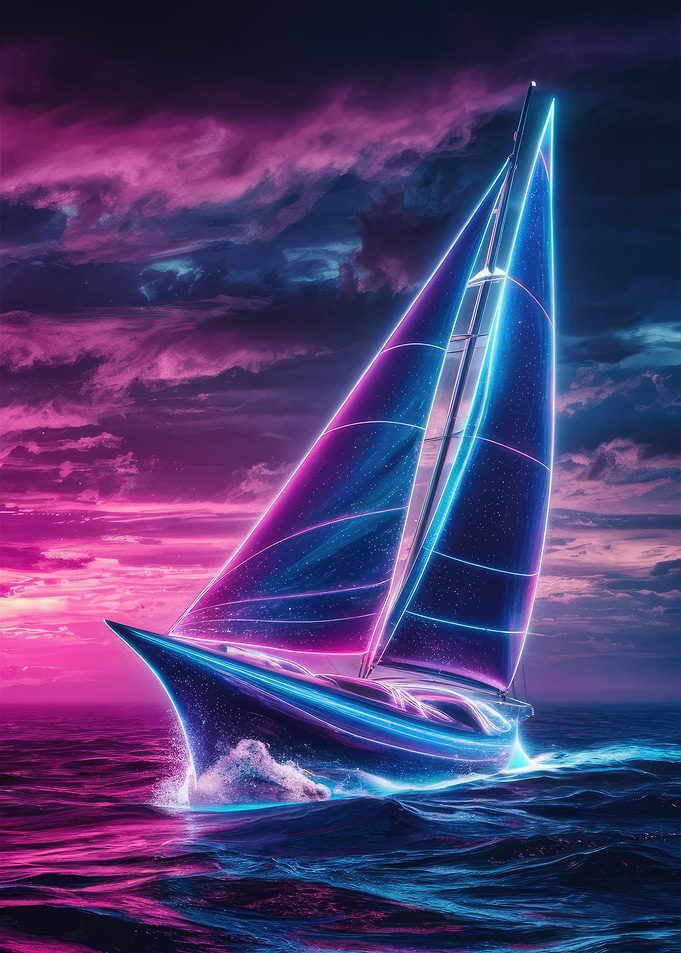 Neon Sailboat