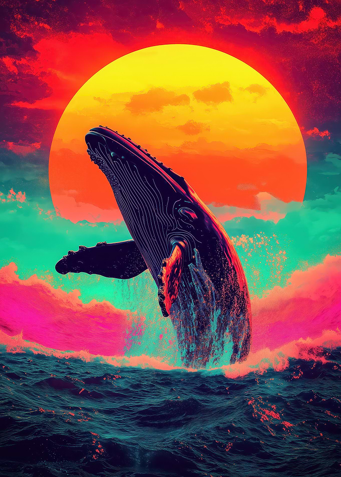 Whale Jumping Sunset