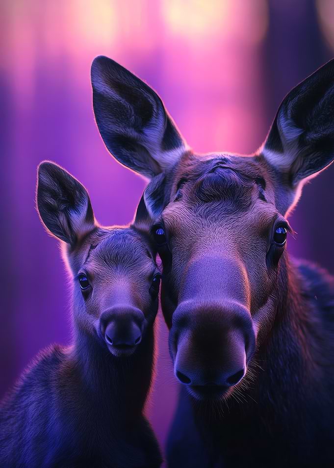 Mother Moose and Calf