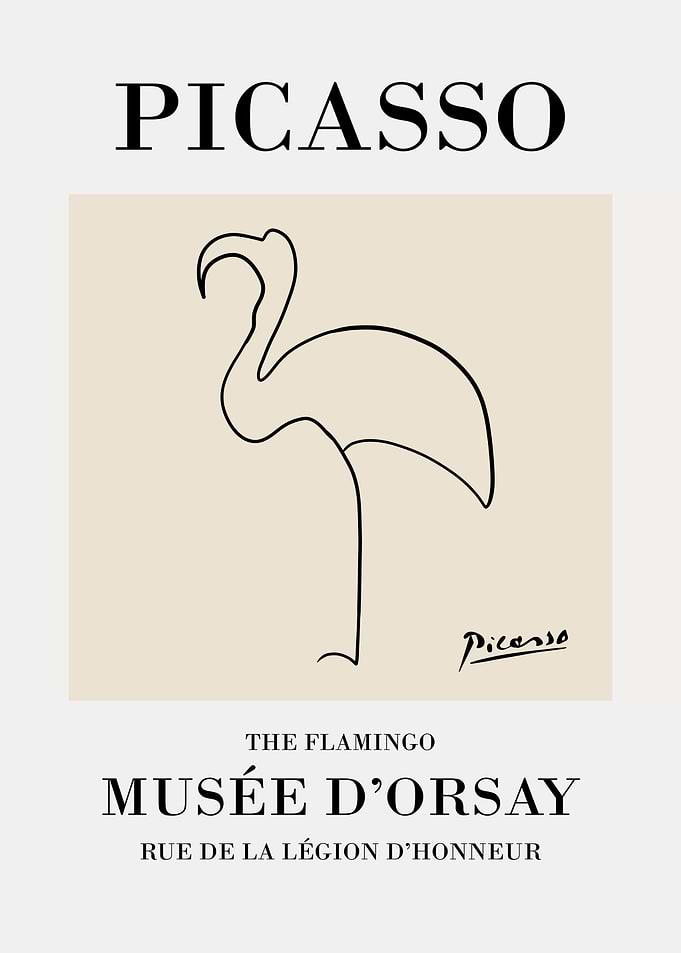 Picasso Flamingo Line Art