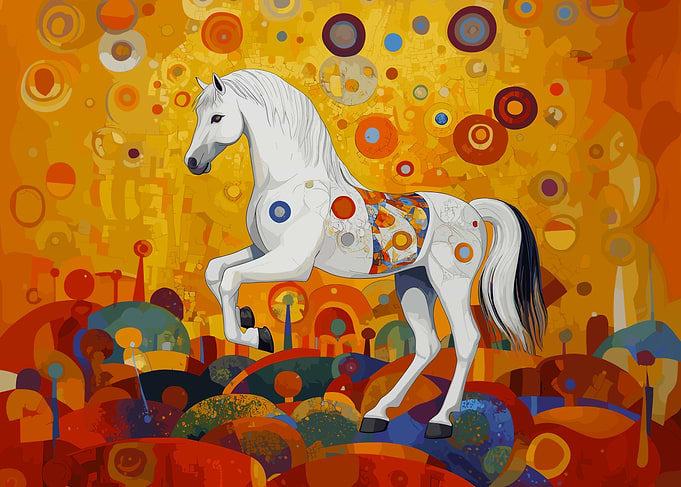 White Carousel Horse