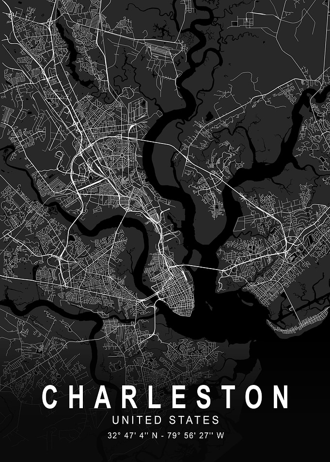 Charleston Dark City Map