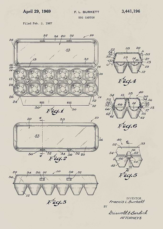 Egg Carton Patent Drawing