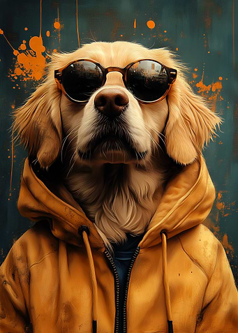 Golden Retriever in Sunglasses