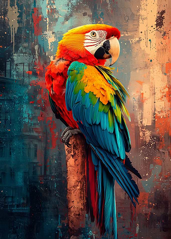 Colorful Parrot Painting