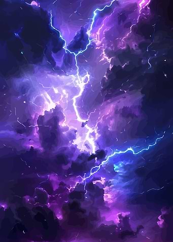 Purple Lightning Storm