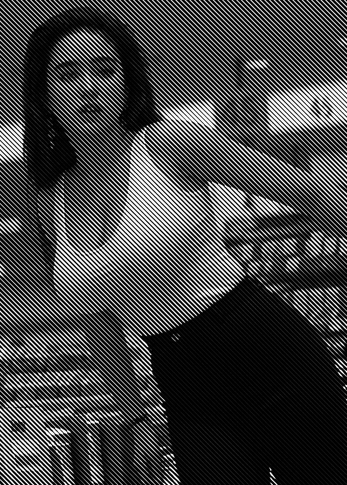 Halftone Portrait of a Woman