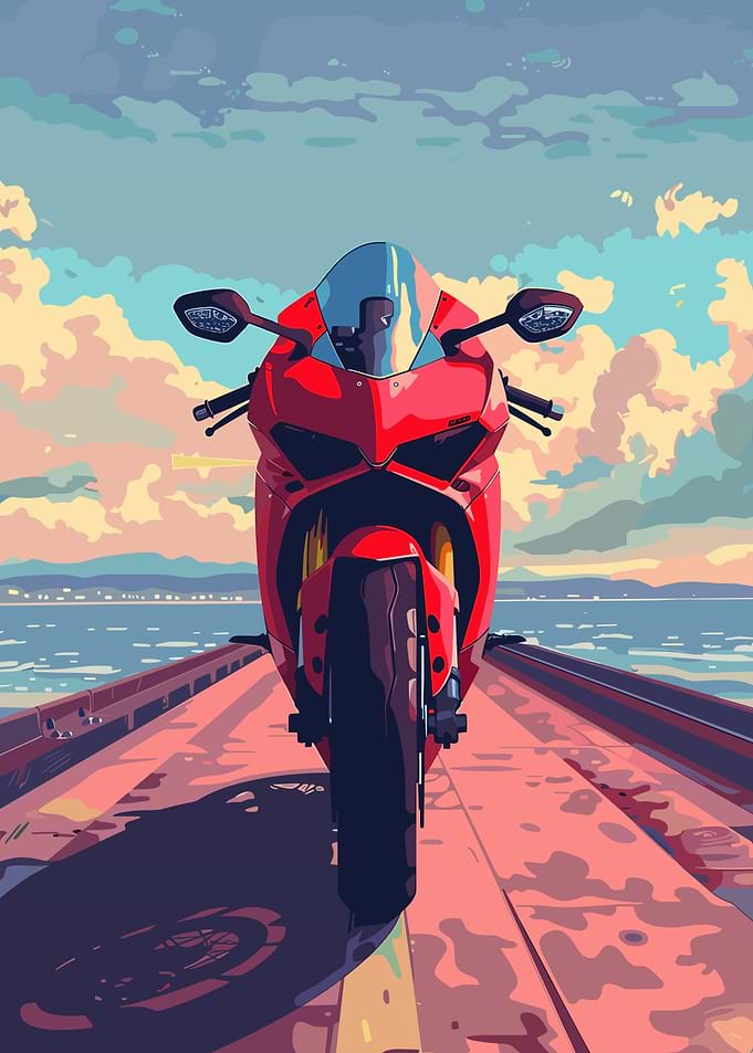 Red Sportbike Illustration