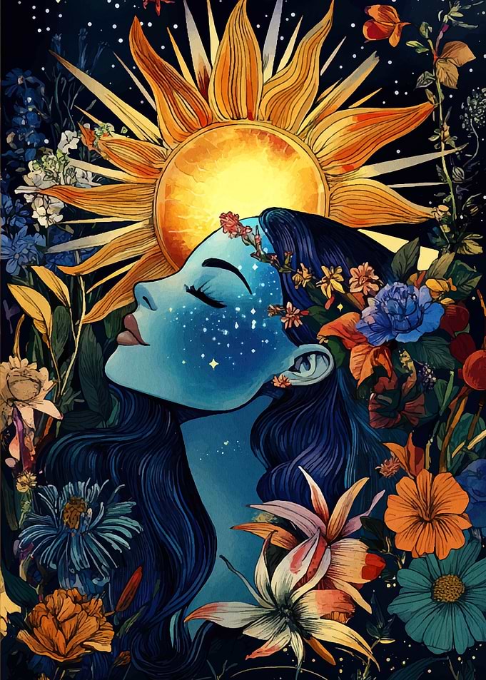 Sun & Flower Woman