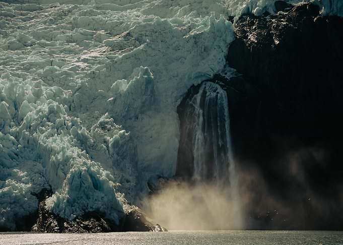 Glacier Waterfall In Blackstone Bay