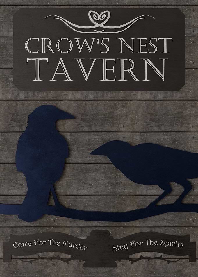 'Crow's Nest Tavern' 3D Rendered Crow Bar Shop Sign