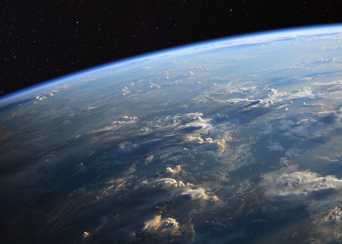 Sunset clouds from Space